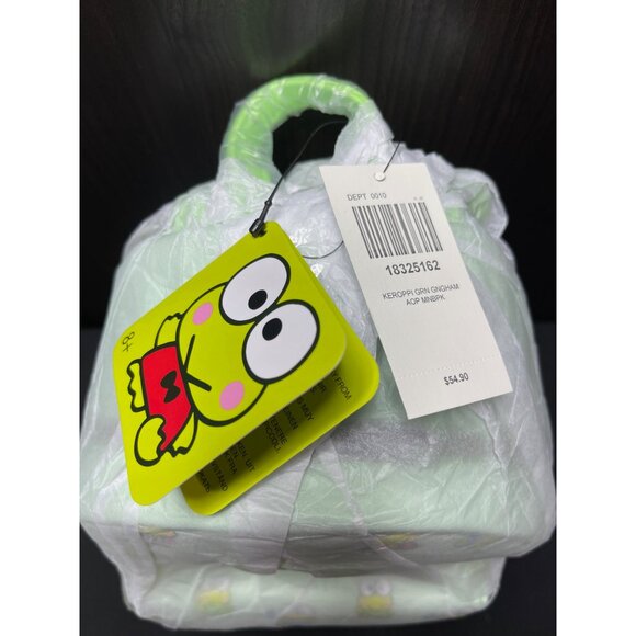 Loungefly Keroppi Green Gingham Mini Backpack New with Tags main image 6